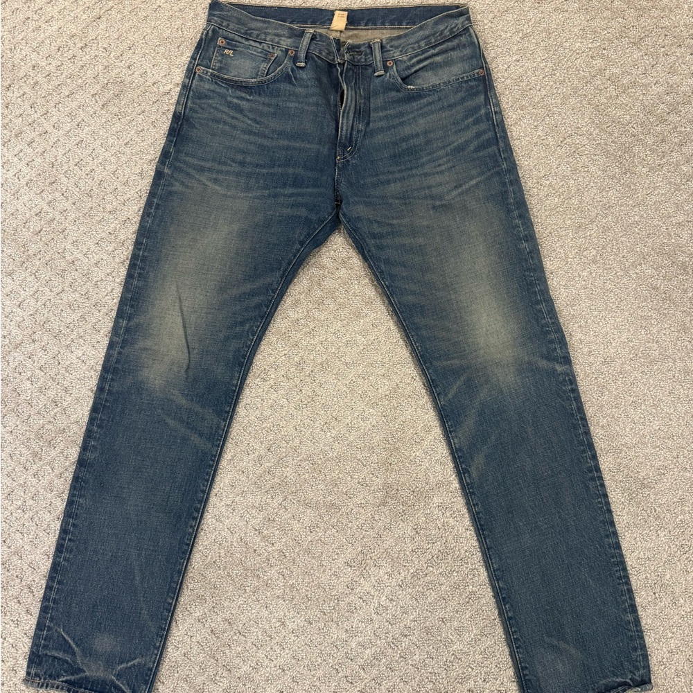 Ralph Lauren Double RL Men's Blue Slim Fit Jeans Size 32 x 32.